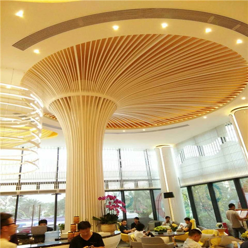 商业大厦波浪形铝方通-弧形铝单板造型天花