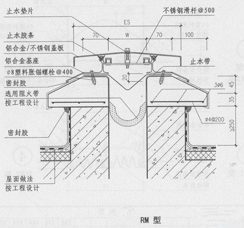 产品供应 专用建材 变形缝装置 伸缩缝 > 供应屋面变形缝rm【做法