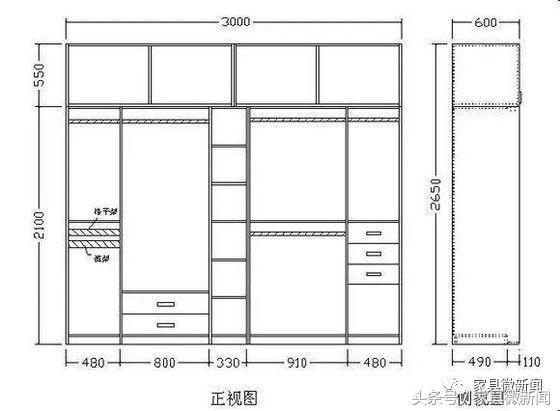 带顶柜衣橱的结构较后,对于衣柜衣帽间侧板,顶(底)板为490mm深的柜子