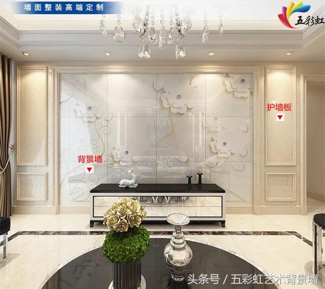 4,简约欧式风格客厅电视护墙板造型背景墙效果图