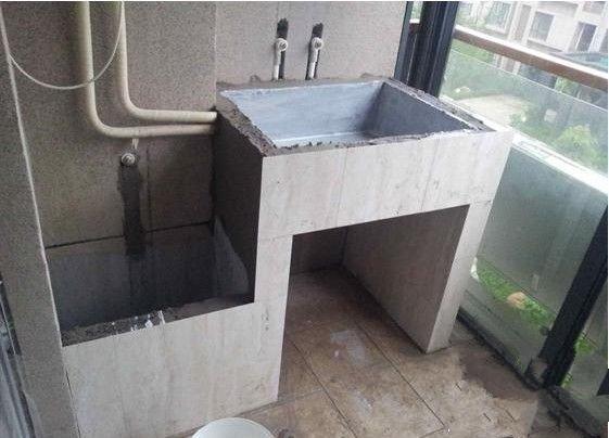 砖砌洗衣槽 看起来挺好看,连台盆都用砖砌,漏水了怎么办