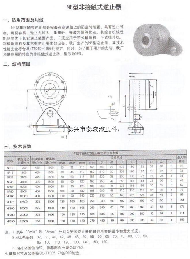 供应nf40非接触式逆止器