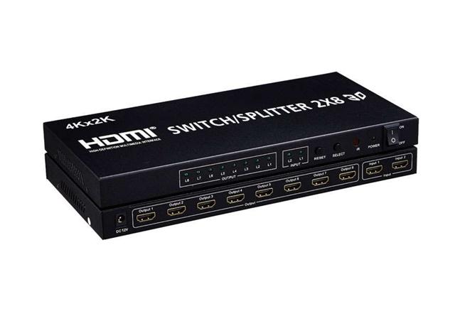 【索飞翔HDMI切换分配器2进8出 高清4K视频